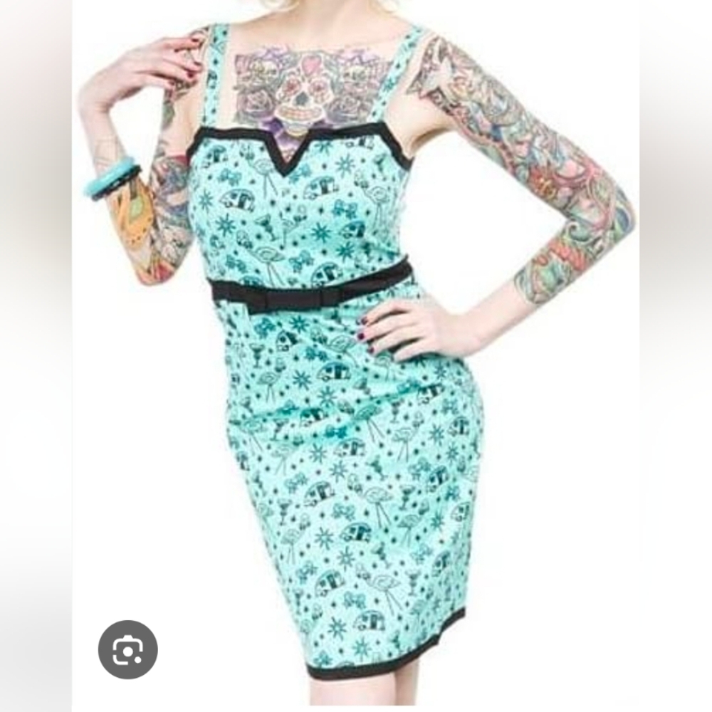 NWT/Sourpuss Blue Happy Kamper Jet Girl Dress Size Small